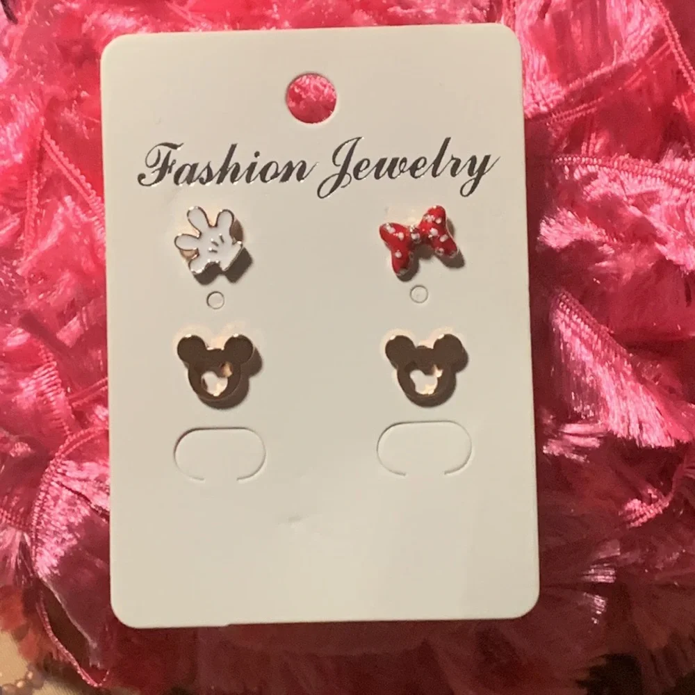 2 Pair of Little Girl Disney Mickey Mouse Earrings, NEW